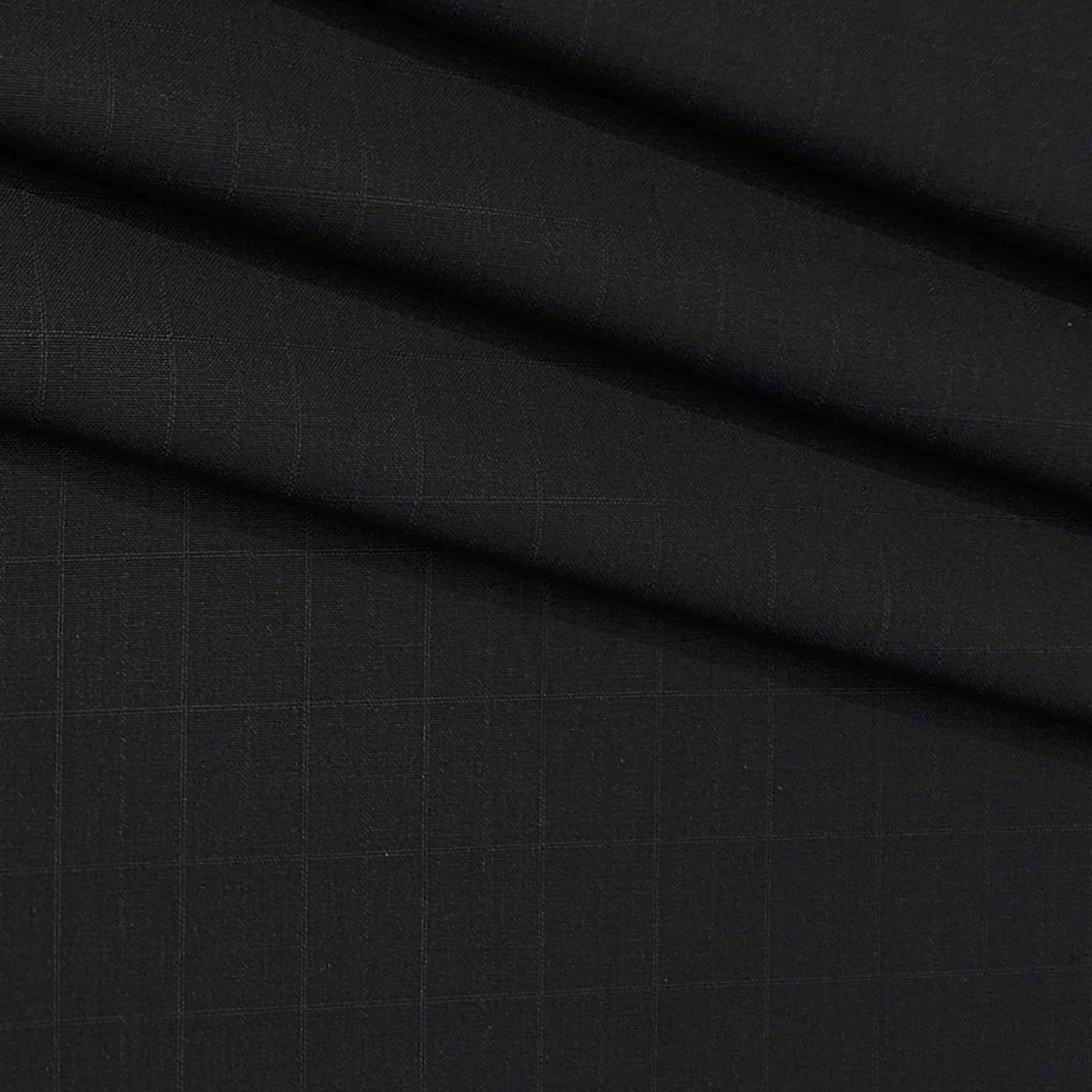 Trouser Fabric Donear 4Way Stretchable Premium Broad Check Colour Black